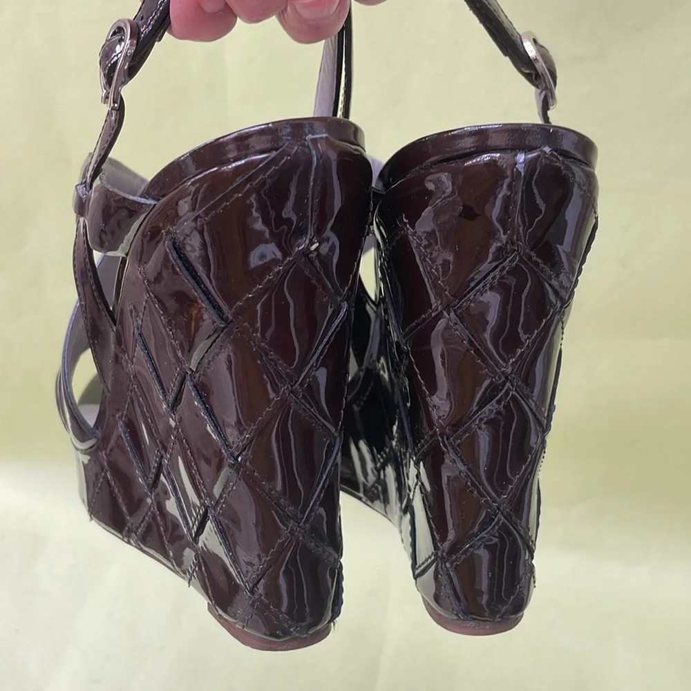 Dark brown Valentino Garavani patent leather shoes